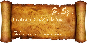 Pratsch Szörény névjegykártya